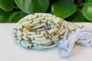 Waist Beads / Afrikaanse Heupketting -  Goud Creme Ayomide (, Ophalen of Verzenden, Nieuw