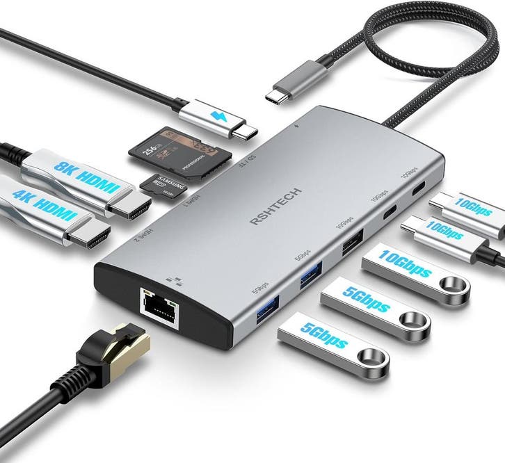 MacBook Docking Station 8K | Tweedekansje | OP=OP, Computers en Software, Dockingstations, Telefoon, Nieuw, Docking station, Ophalen of Verzenden