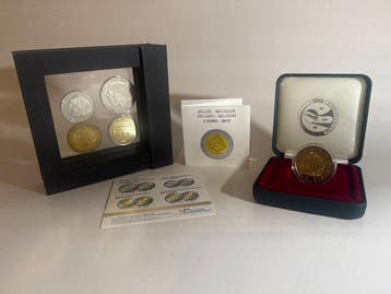 Nederland, België. 2 Euro / Gulden 1980/2014 (5 coins), Postzegels en Munten
