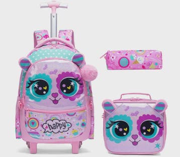 3-delige Kinder Trolley Rugzak Set met Wieltjes, Lunchtas en, Verzenden, Nieuw