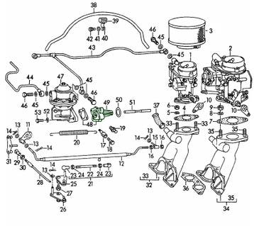 Tussenliggende flens brandstofpomp. Porsche 356 A/B/C, Verzenden, Nieuw