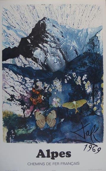 Salvador Dali (1904-1989) - France : Les Alpes (grand