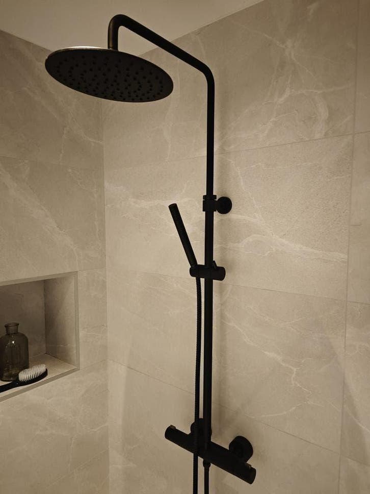 Regendouche mat zwart structuur - 0091, Doe-het-zelf en Verbouw, Sanitair, Douche, Nieuw, Ophalen