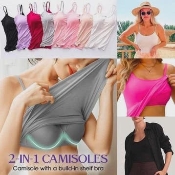 Dames Top met Ingebouwde Beha - Comfortabele Camisole Tankto, Kleding | Dames, Verzenden