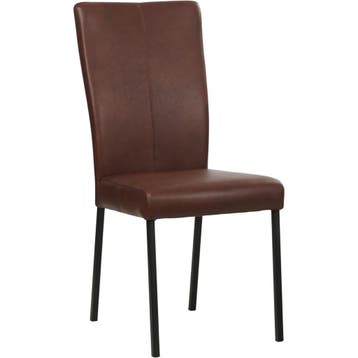 Leren eetkamerstoel Daily - Granada Cognac (donkercognac) -, Bruin, Nieuw, Leer, Ophalen of Verzenden
