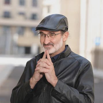 Stijlvolle Leren Baret voor Heren - Imitatie Schapenvacht Pe, Verzenden