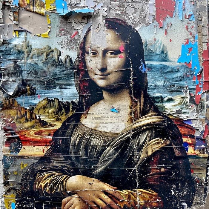 David Law - Mona Lisa (Revisited) - Format XL 60x60, Antiek en Kunst, Kunst | Designobjecten