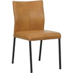 Leren eetkamerstoel Basic - Granada Sahara (cognac) - Poten, Ophalen of Verzenden, Nieuw, Leer, Modern