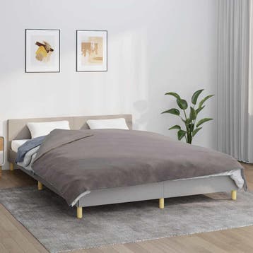 vidaXL Verzwaringsdeken met hoes 200x225 cm 13 kg stof grijs, Verzenden, Nieuw, Grijs