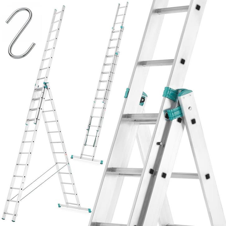 Ladder Uitschuifbaar 9.30m | A-kwaliteit | Beste Prijs, Doe-het-zelf en Verbouw, Ladders en Trappen, 4 meter of meer, Opvouwbaar of Inschuifbaar