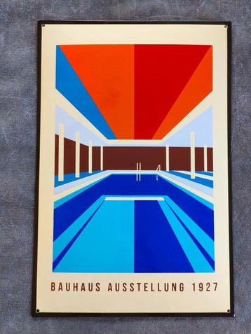 Bauhaus - enamel sign BAUHAUS Pool Emailschild Emaille