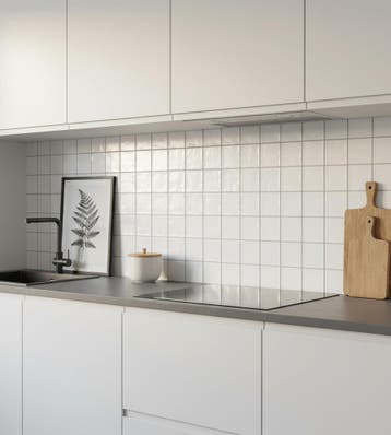 Wandtegel Revoir Balance Handvorm Blanco Wit Mat 10x10, Nieuw, Minder dan 20 cm, 10 m² of meer, Wandtegels