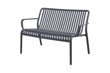 Stripe loungebank 2-zits - antraciet, Verzenden, Nieuw, Kunststof