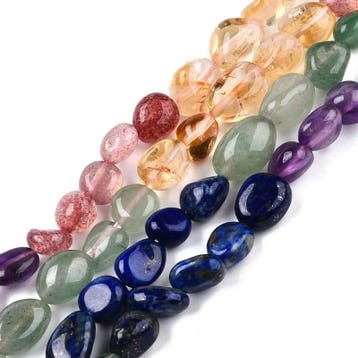 10 x Edelsteen kralen Chakra mix nugget 5–11,5 x 3,5–8 x, Ophalen of Verzenden, Nieuw, Kraal