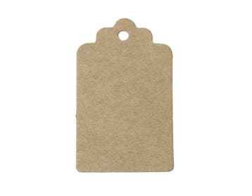 50 x Stevige blanco bruine labels – met ponsgat – 40 x 7, Ophalen of Verzenden, Nieuw