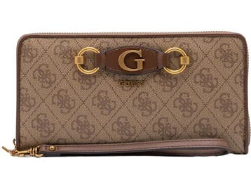 Guess Izzy SLG Small Zip Around - Ritsportemonnee - Bruin, Kleding | Dames, Verzenden, Nieuw