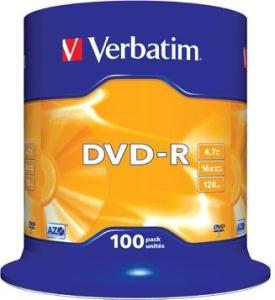 Verbatim | DVD-R | 4.7 GB | Matt Silver | 100 Stuks, Verzenden, Nieuw