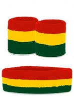 Zweetband set Carnaval rood/geel/groen, Ophalen of Verzenden, Nieuw