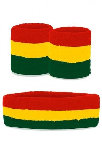 Zweetband set Carnaval rood/geel/groen, Ophalen of Verzenden, Nieuw