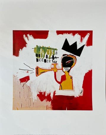 Jean-Michel Basquiat - (1960-1988), Trumpet 1984, licensed