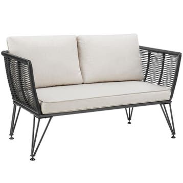 Tuin-loungeset Sundo in rope-design van wicker - antraciet, Verzenden, Nieuw