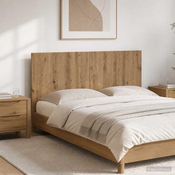 vidaXL Wandgemonteerd Hoofdeinde HOORN Artisanaal eiken, Verzenden, Nieuw, Bruin, Hout