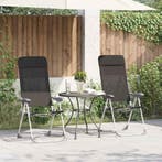 vidaXL Campingstoelen inklapbaar aluminium zwart 2 st, Caravans en Kamperen, Kampeermeubelen, Verzenden, Nieuw