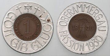 Glueckspfennig 1930 Oberammergau Passion, Verzenden