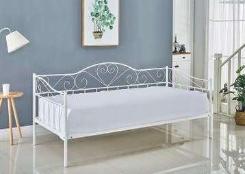 Metalen Bedframe 90x200 | Lattenbodem | OP=OP, Verstelbaar, 90 cm, Eenpersoons, Wit