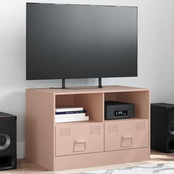 vidaXL Tv-meubel 67x39x44 cm staal roze, Huis en Inrichting, Kasten | Televisiemeubels, Verzenden, Nieuw, Metaal