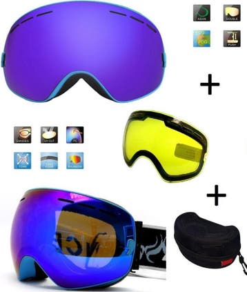 Ski Bril F Type 3 – Frameless Design met Extra Lens &, Ophalen of Verzenden, Nieuw