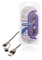 Bandridge BBM39400B10 2-in-1 Data En Oplaadkabel Usb Micr..., Verzenden, Nieuw, Bandridge