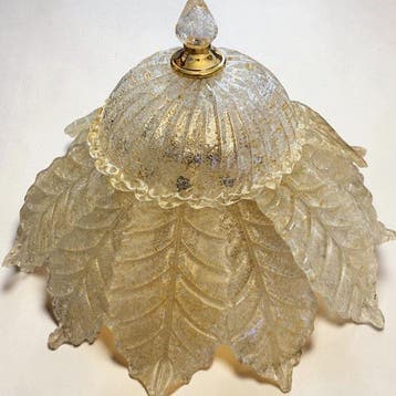 Plafondlamp - kunstwerk in Murano-glas met zuiver goud