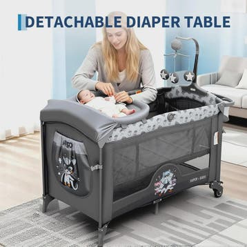5-in-1 Baby Reiswieg met Commode, Matras en Speelboog - Snel, Verzenden, Nieuw