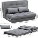 Slaapbank 2 persoons - Logeerbed - Bedbank - 90x210 cm - Gri, Verzenden, Zo goed als nieuw