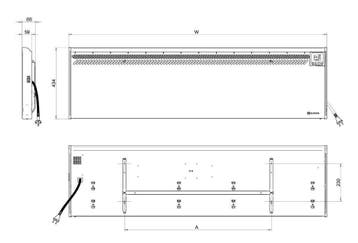 Elektrische wandconvector met elektronische thermostaat, 2kW, 30 tot 80 cm, Radiator, Nieuw, Ophalen of Verzenden