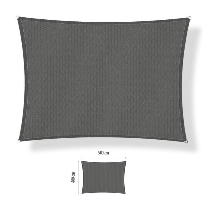 Schaduwdoek 4x5 rechthoek Cool grey, Tuin en Terras, Schaduwdoeken, Nieuw, Ophalen of Verzenden