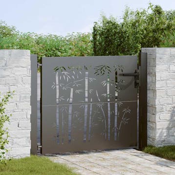 vidaXL Tuinpoort met slot Zwart 110 x 105 cm Gepoedercoat, Verzenden, Nieuw