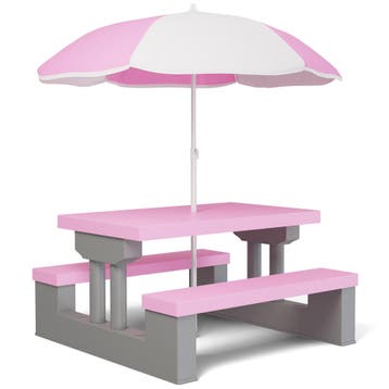 Picknicktafel voor Kinderen Roze met Parasol (Voor in Huis), Verzenden, Nieuw