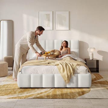 Bedset met gestoffeerd bed en matras, Verzenden, Nieuw