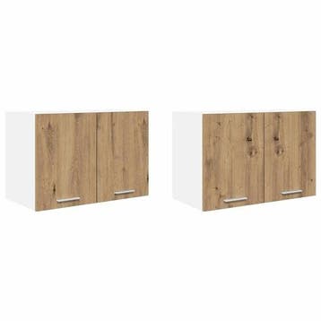 Set van 2 Hangkasten - Keuken - 40% korting - Retoertje, Bruin, Zo goed als nieuw, Minder dan 100 cm, 25 tot 50 cm