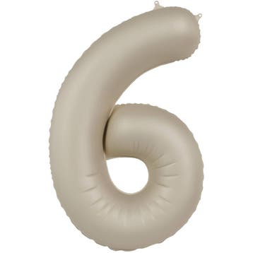 Folie Ballon cijfer 6 Cream Latte 86 cm, Verzenden, Nieuw, Feestartikel, Verjaardag