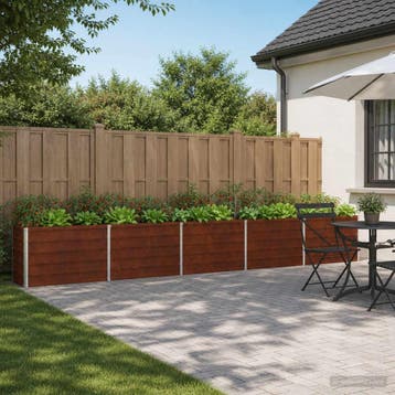 vidaXL Verhoogd Tuinbed Roestig 400 x 40 x 55 cm corton, Verzenden, Minder dan 60 cm, Nieuw, Metaal