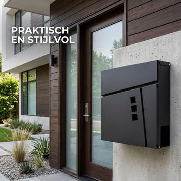 ParcelXL Brievenbus - Design Wandbrievenbus - Zwart, Verzenden, Nieuw, Rvs