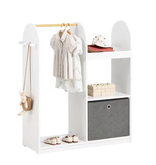 Kinderkast 97×108×35 cm – met stoffen lade en 3 haken wit, Huis en Inrichting, Kasten | Kledingkasten, Nieuw, Verzenden