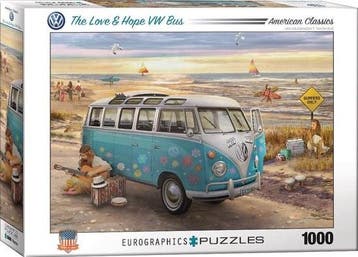 The Love & Hope VW Bus Puzzel (1000 stukjes) | Eurographics, Verzenden, Nieuw