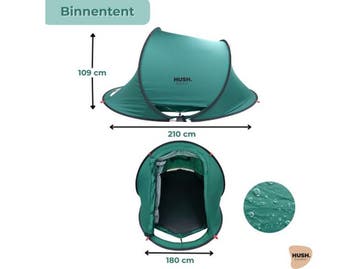HUSH Outdoor - Campingtent 2 tot 3 persoons - Pop-up systeem, Verzenden, Nieuw