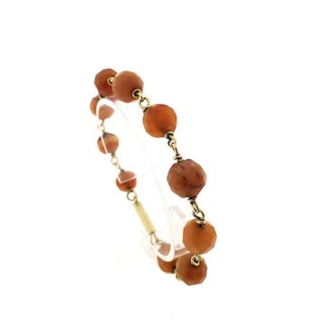 Gouden armband met carneool (Schakelarmband), Gebruikt, Ophalen of Verzenden, Met edelsteen, Goud