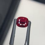 1 pcs Rood Robijn - 1.50 ct - Gem research Swiss Lab (GRS) -, Nieuw