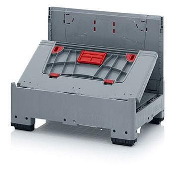 Opvouwbare palletbox 800x600x730mm met 4 inwerpluiken,, Ophalen of Verzenden, Gebruikt